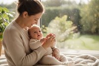 of a baby with her mon